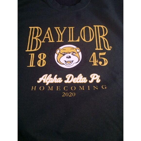 Baylor Bears Sweatshirt Women Sz L Gildan Alpha Delta Pi Graphic Print Sportswea - Picture 2 of 6